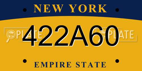 422A60 New York License Plate
