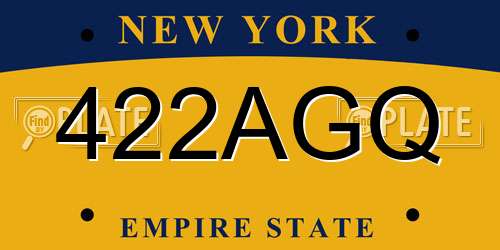 422AGQ New York License Plate