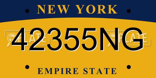 42355NG New York License Plate