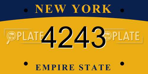 4243 New York License Plate