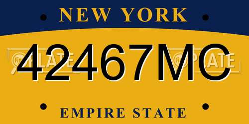 42467MC New York License Plate