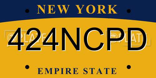 424NCPD New York License Plate