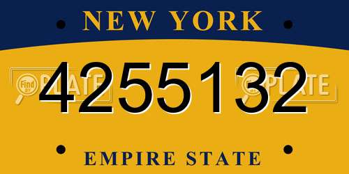 4255132 New York License Plate