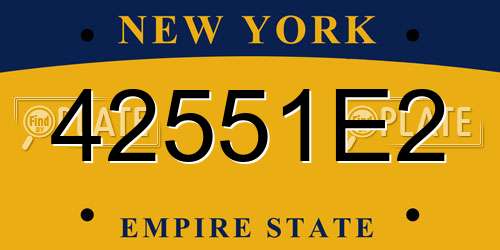 42551E2 New York License Plate