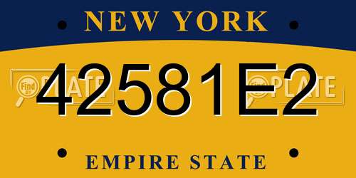 42581E2 New York License Plate