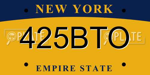 425BTO New York License Plate
