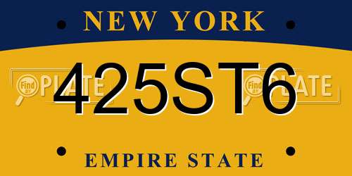425ST6 New York License Plate