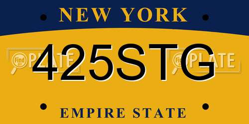 425STG New York License Plate
