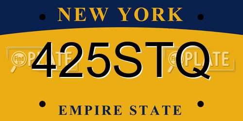 425STQ New York License Plate