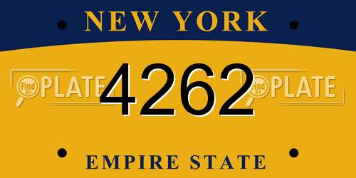 4262 New York License Plate