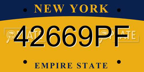42669PF New York License Plate