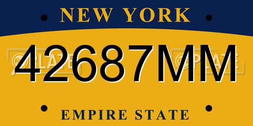 42687MM New York License Plate