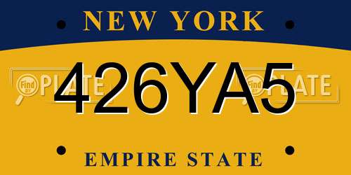 426YA5 New York License Plate