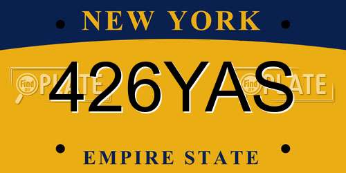 426YAS New York License Plate