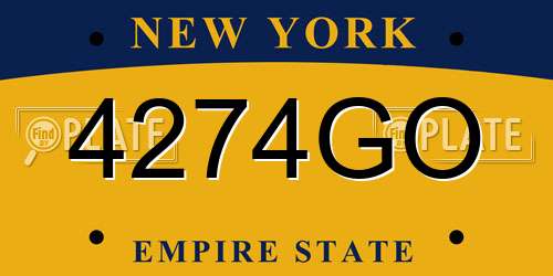 4274GO New York License Plate