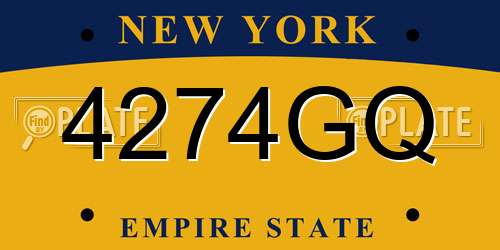 4274GQ New York License Plate