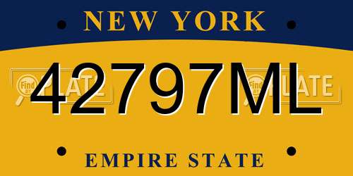 42797ML New York License Plate