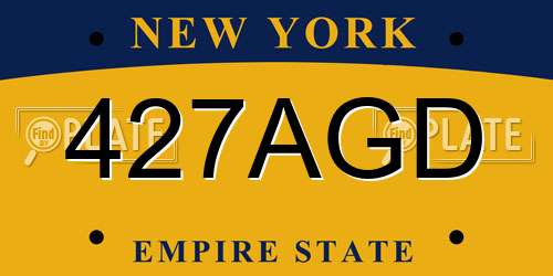 427AGD New York License Plate