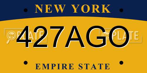 427AGO New York License Plate