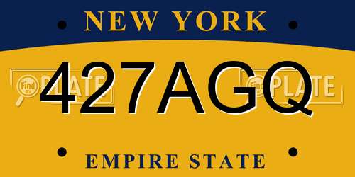 427AGQ New York License Plate