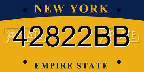 42822BB New York License Plate