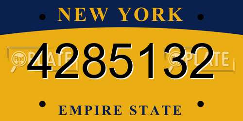 4285132 New York License Plate
