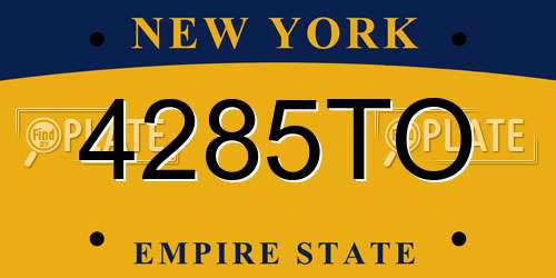 4285TO New York License Plate
