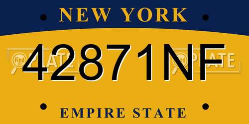 42871NF New York License Plate