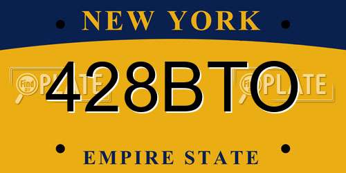 428BTO New York License Plate