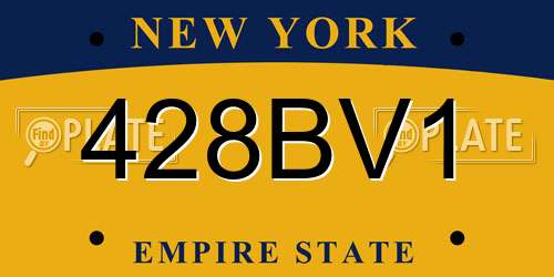 428BV1 New York License Plate