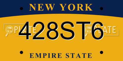 428ST6 New York License Plate