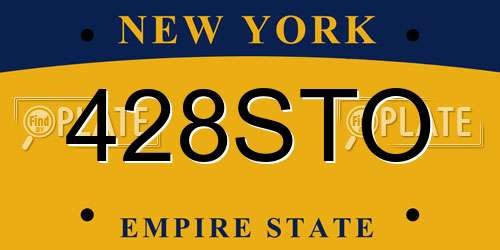 428STO New York License Plate