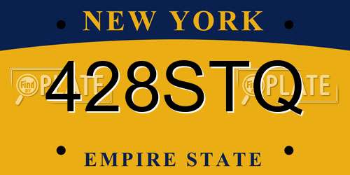 428STQ New York License Plate