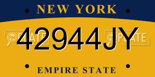 42944JY New York License Plate