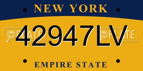 42947LV New York License Plate