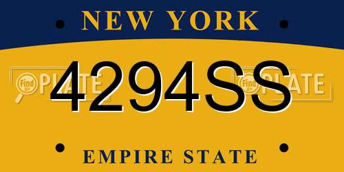 4294SS New York License Plate