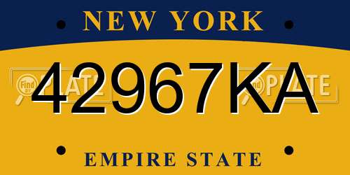 42967KA New York License Plate