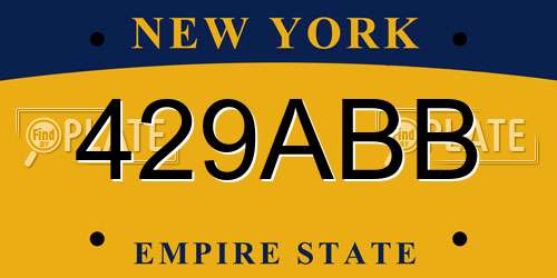 429ABB New York License Plate