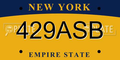 429ASB New York License Plate