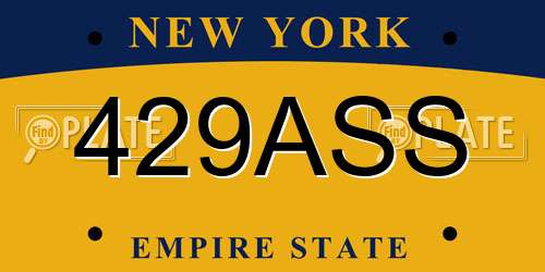 429ASS New York License Plate