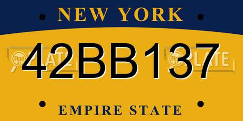 42BB137 New York License Plate