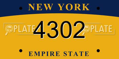 4302 New York License Plate