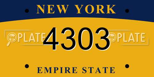 4303 New York License Plate
