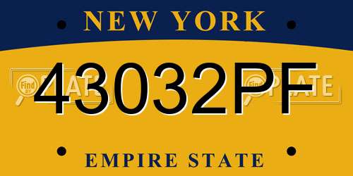 43032PF New York License Plate