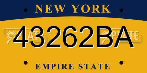 43262BA New York License Plate
