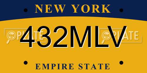 432MLV New York License Plate