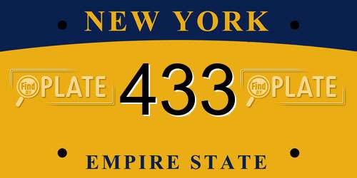433 New York License Plate