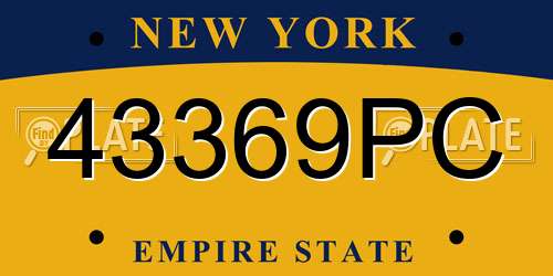 43369PC New York License Plate