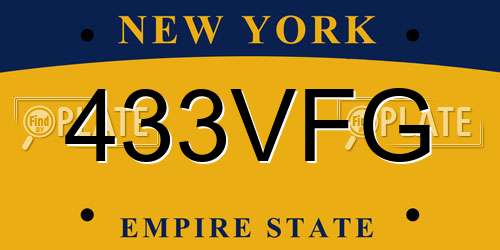 433VFG New York License Plate