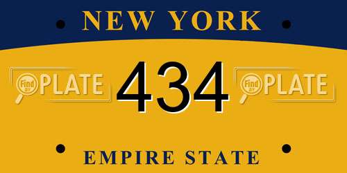 434 New York License Plate